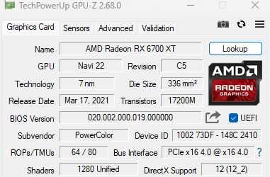 Placa Video PowerColor Hellhound RX 6700 XT 12gb