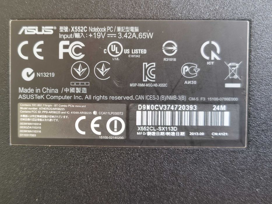 ноутбук ASUS X552CL Core i3 3217U
