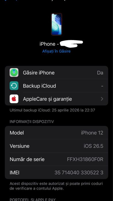 Vand iphone 12 red pentru placa si face id