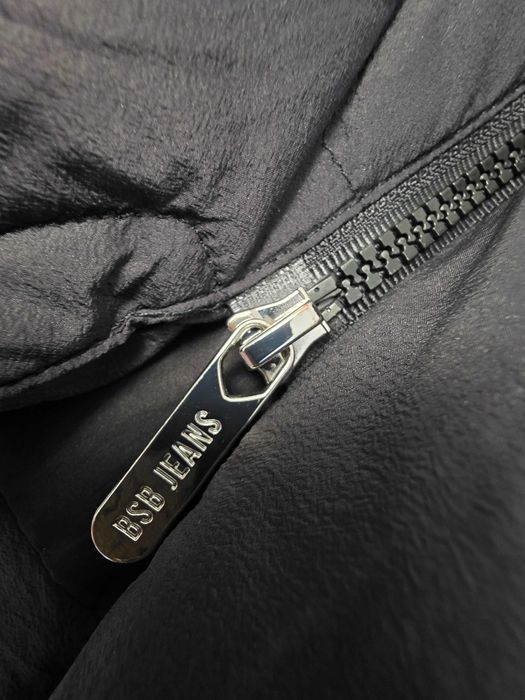 Черно дълго зимно яке BSB Jeans