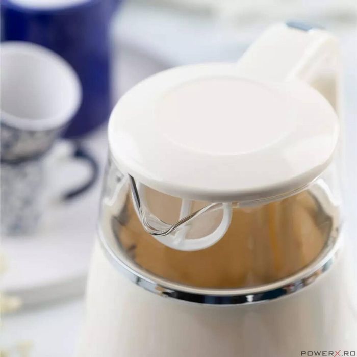 Fierbator electric, fabricat din sticla borosilicata, panou LED, crem,