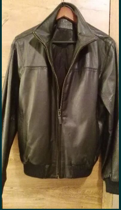 M&S Marks and Spencer - Geaca Jacheta Scurta Piele Neagra englezeasca