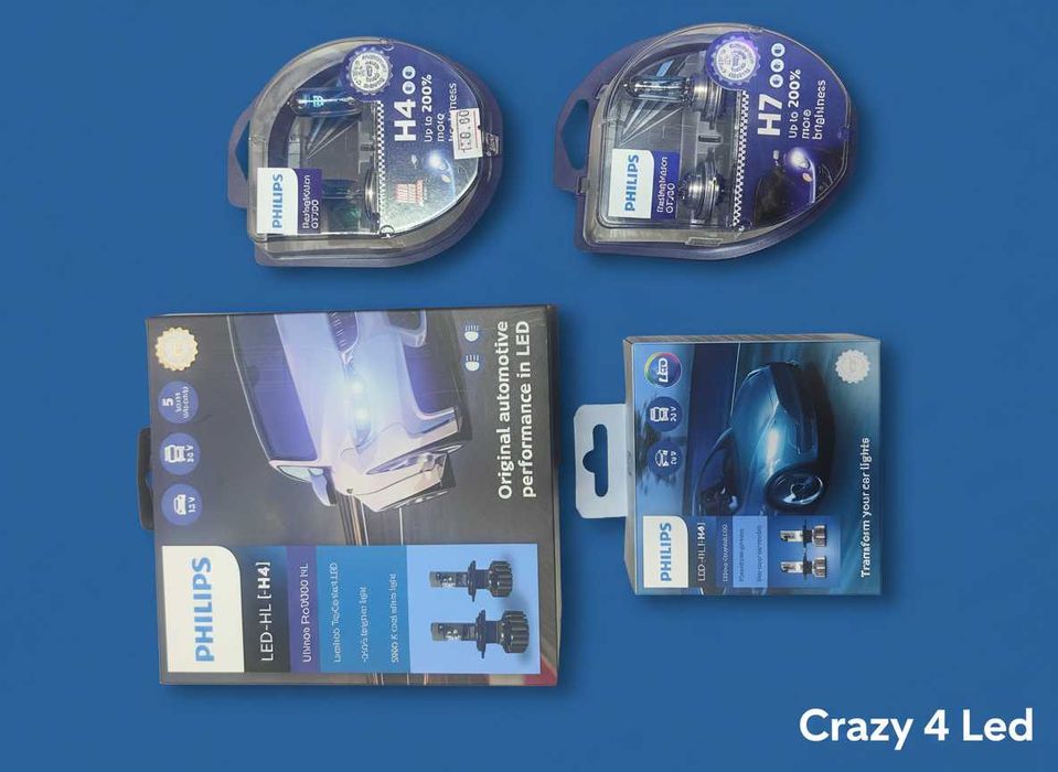 Becuri originale OSRAM / PHILIPS – halogen sau LED, pentru mai multe tipuri de soclu (in functie de masina).