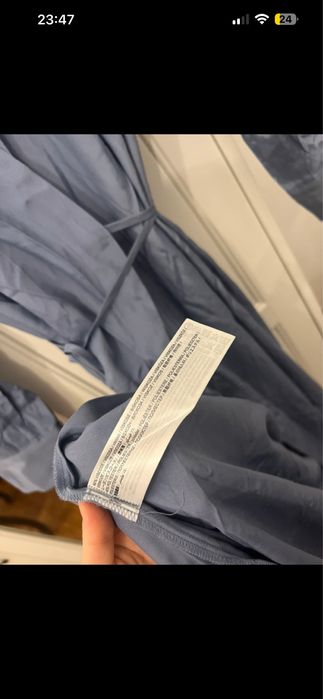 Rochie MANGO albastru regal S-M tip cămașă lungă cu mâneci