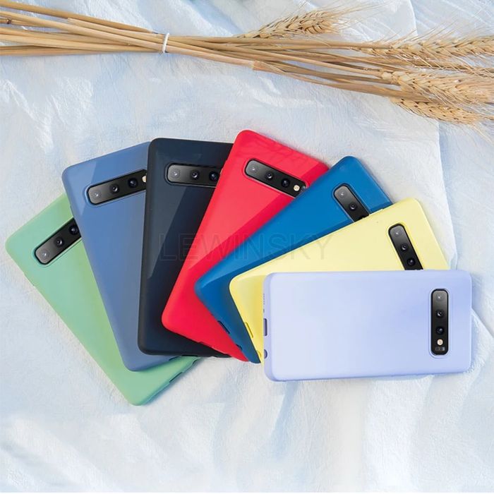 Husa silicon antisoc cu microfibra compatibil Samsung S10 ; S10 Plus