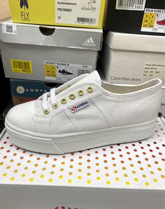 Дамски обувки Superga White-Gold НАМАЛЕНИ