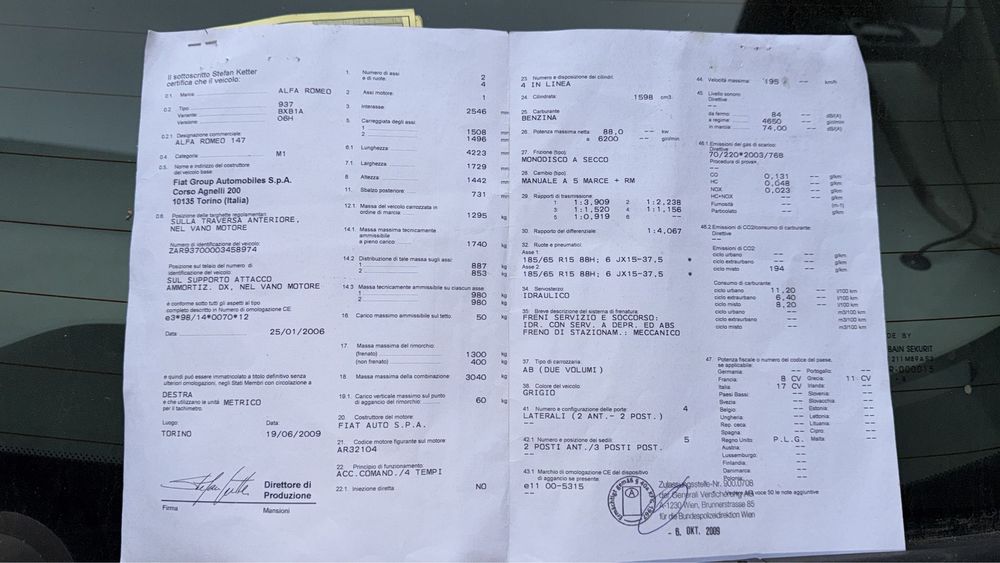 Alfa Romeo 147 an 2009