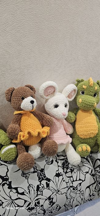 Вязанные игрушки из плюша