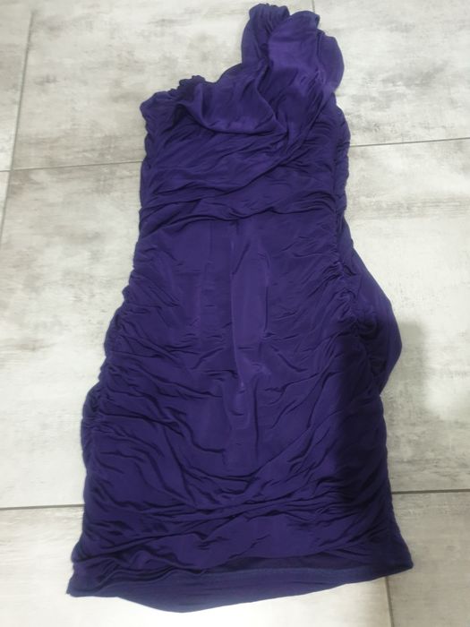 Rochie drapata noua Asos mov 36 s pe un umar