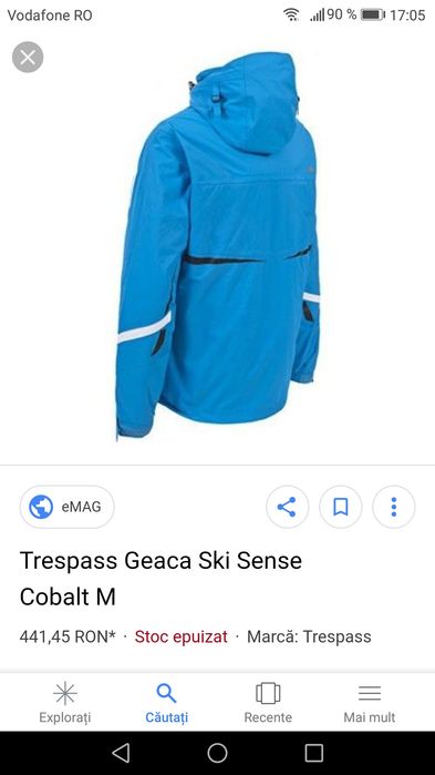 Geaca ski Trespass Sense Cobalt
