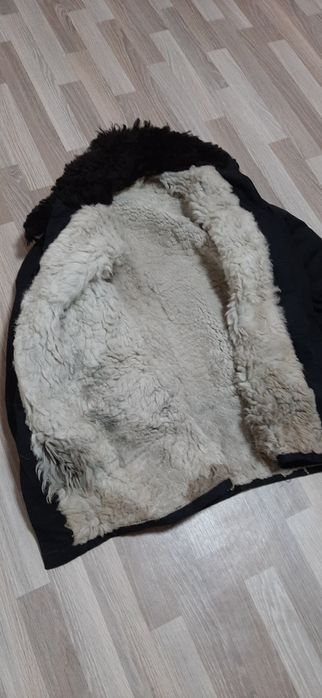 Полушубок тулуп крытый очень тёплый