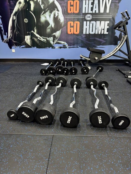 Неразборная резиновая штанга Штанга гантел фиксированная