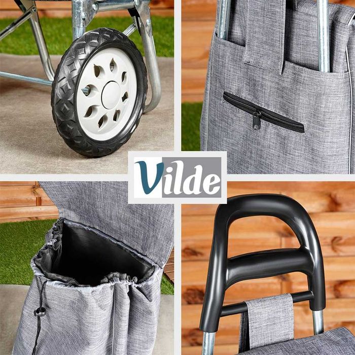 Пазарска количка, голям капацитет 30кг, лека, 28x38x96см, Vilde 489328