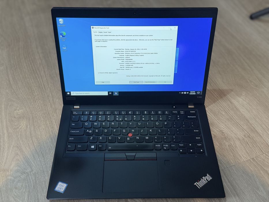 Laptop Lenovo ThinkPad X390 – i5, 16GB RAM, SSD, Windows 10