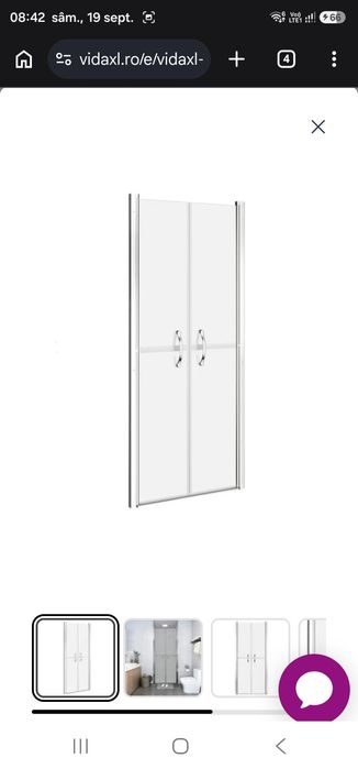 Ușă cabină de duș, mat, 76 x 190 cm, ESG