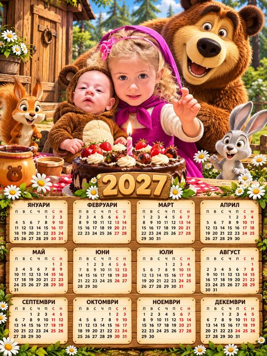 Персонализирани календари 2027 със снимка – А4, А3, А3+