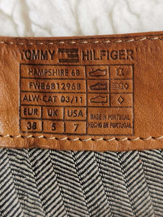 Cizme autentice dama piele naturala negre maro Tommy Hilfiger