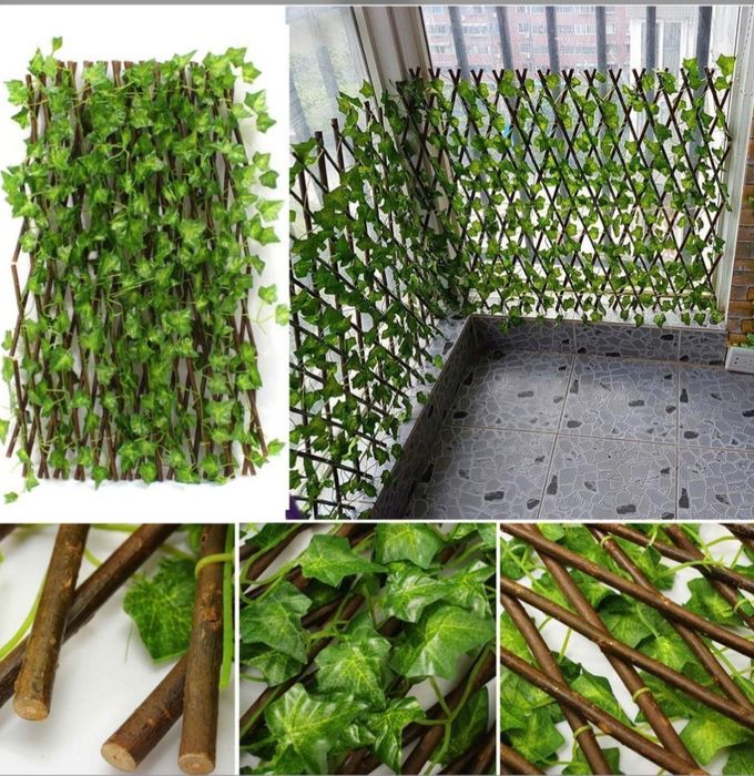 Gard viu decorativ extensibil artificial de iedera rezistent UV