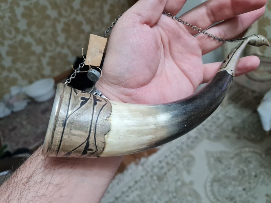 Продам рог для вина, серебро 875 проба.