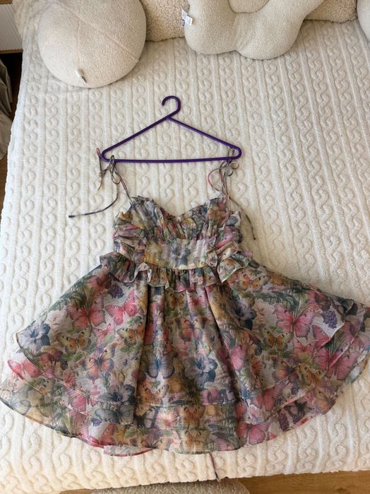 Babydoll chiffon dress butterfly print