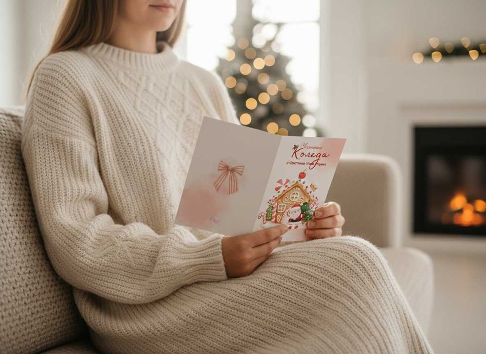 Коледни Картички Празнични Дизайни, Ръчно изработен вид, подарък