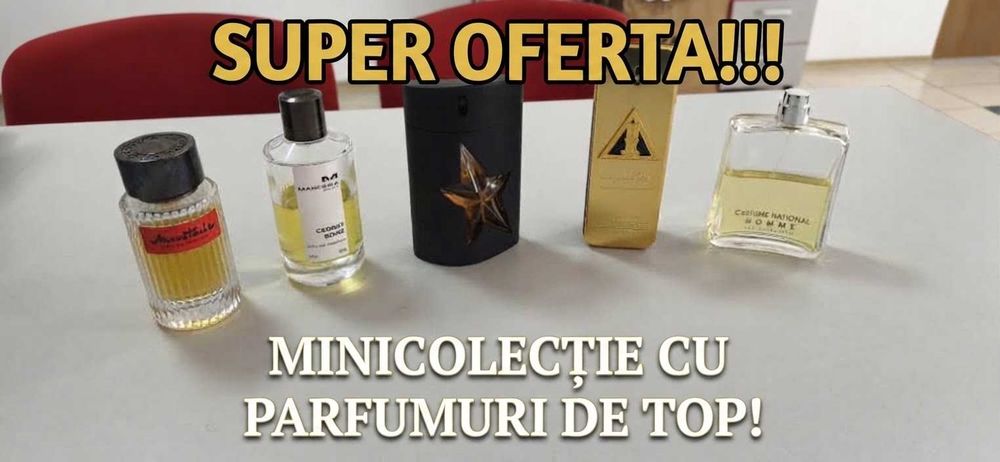 5 parfumuri de top pentru o mini colecție de poveste(Mancera Cedrait Bois, Amen Pure Malt, One Million Elixir,Costume National Homme, Moustache Edp)