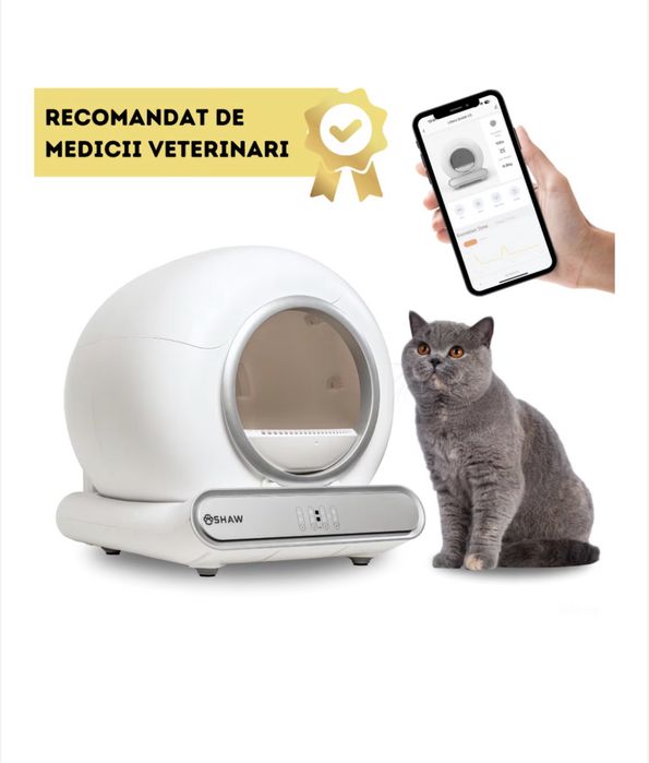 Litiera automata smart SHAW® V3 pentru pisici
