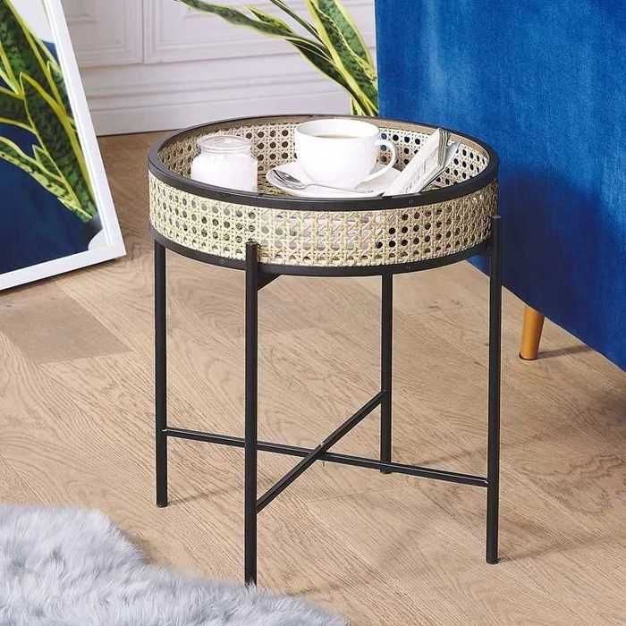 Стилна ратанова помощна маса 40/52см