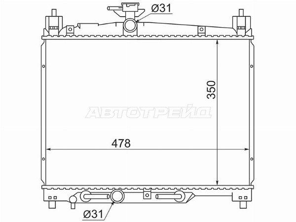 Радиатор охлаждения двигателя  Toyota Echo
