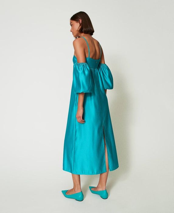 Рокля миди Twinset,размер XS,S,М,сатенирана. нова с,етикет!