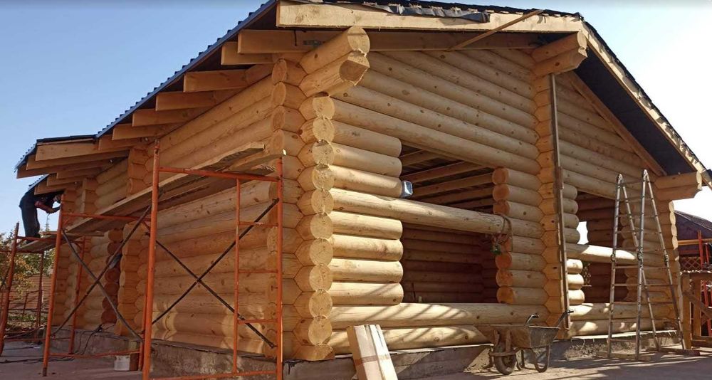 Строительство современной бани из бревна