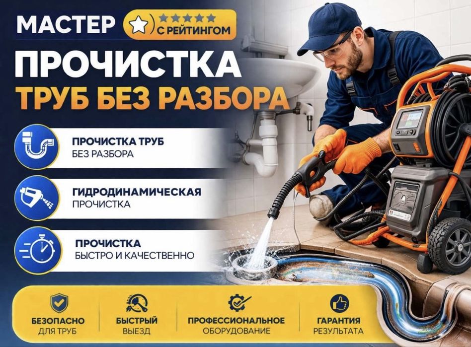 Прочистка труб канализации