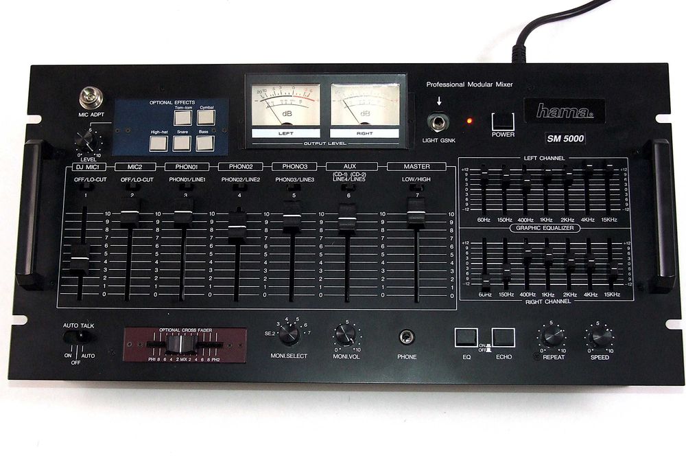 Mixer Hama profesional, 6 intrari, 4 iesiri, ideal DJ si studio, NOU