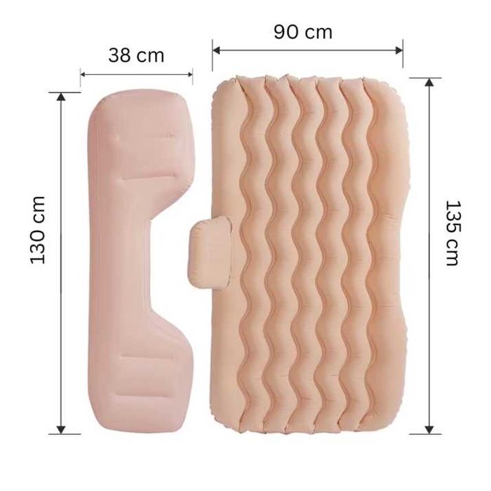 Надуваем матрак за кола 135x90см с помпа и възглавници авто легло за къмпинг