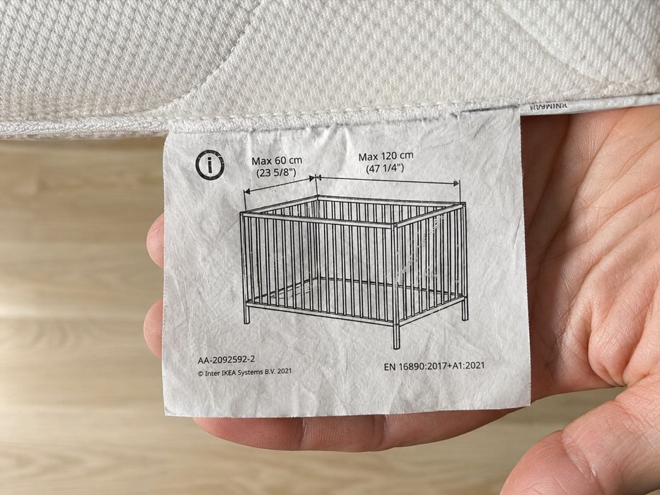 Patut ikea Sundvik copii 0-36 luni ( + saltea Ikea 8cm + protectie )