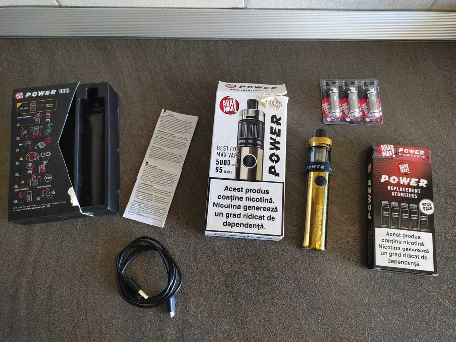 Vape Aramax Power 5000 mAh + 3 rezistente noi