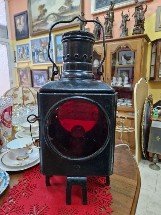 Стар антикварен немски вагонен ЖП фенер