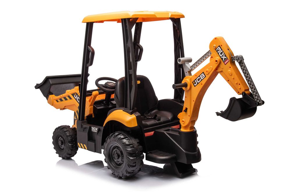 Tractoras electric pt. copii JCB 70W 12V, incarcator si cupa manuala