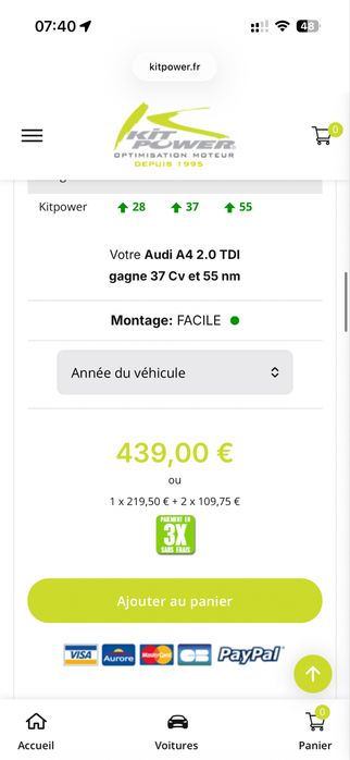 Kit Power Tuning - Audi A4 b8 CAGA 143 CP  + 37 cp Soft auto-remap-chip tuning -