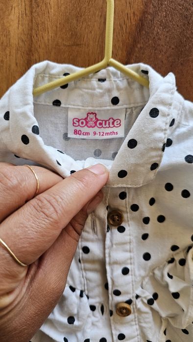 Елегантна момичешка риза 12-24м