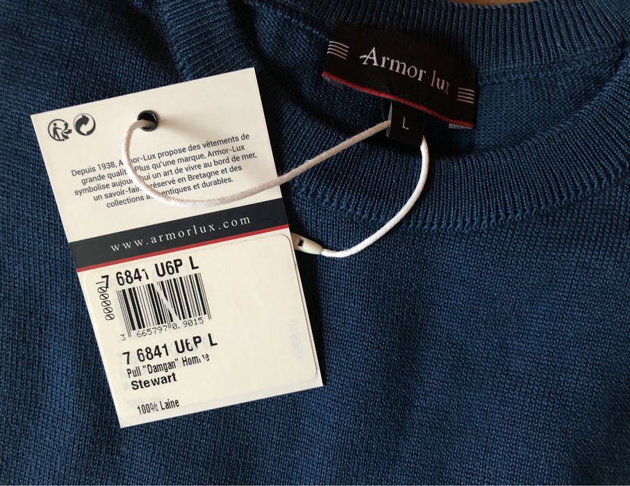 100% вълна Armor Lux Damgan Pullover ОРИГИНАЛЕН мъжки пуловер - М