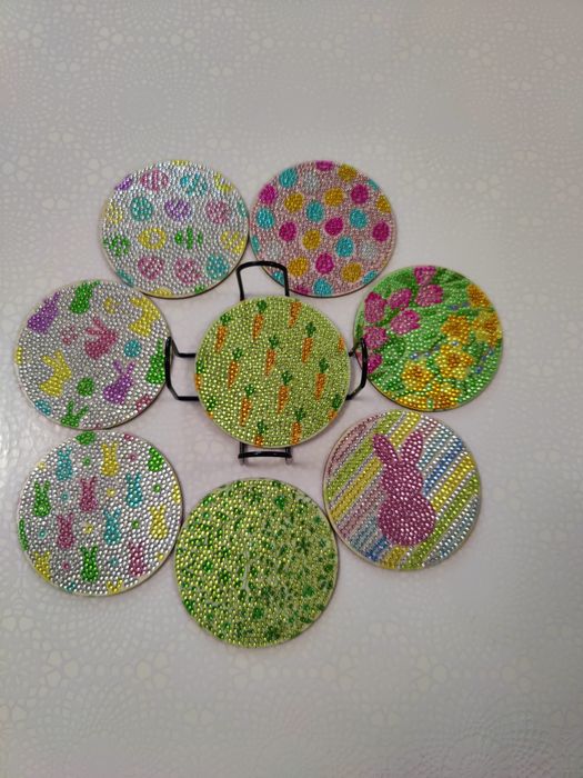 Set suporturi pahare cu diamante