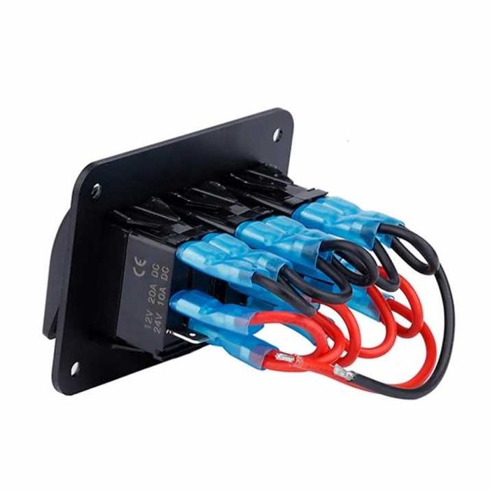 Панел за вграждане с 3 бутона ON OFF 12-24V за лед бар фарове лебедка