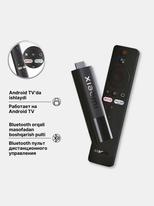 Mi TV Stick FullHD 1920x1080, 60 fps Dostavka bepul. viloyatga bor