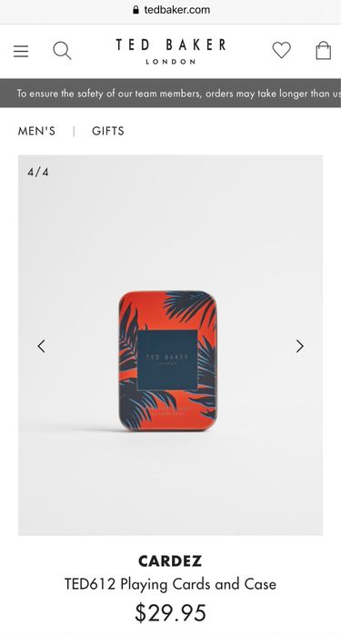 Дизайнерски карти за игра Ted Baker