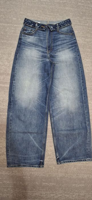 Зара дънки с прегънат колан