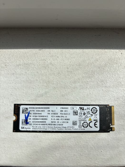 SSD M.2 NVMe SK Hynix PC711 1TB PCIe Gen3 (Lenovo)