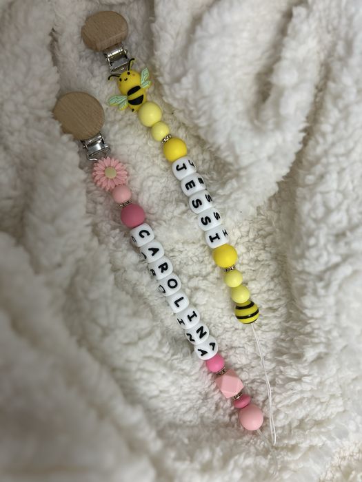 Lanț suzetă personalizat – din silicon, fără BPA