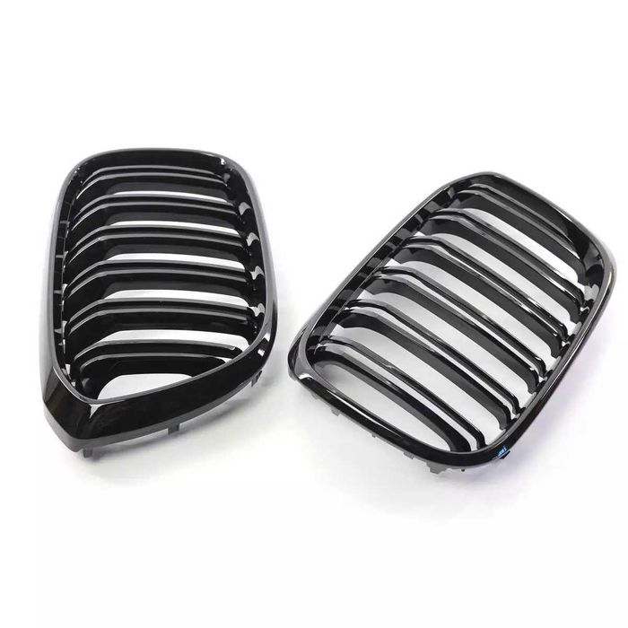 Двойни Решетки Бъбреци за BMW X3 G01 X4 G02 2018>2021 Черен Гланц