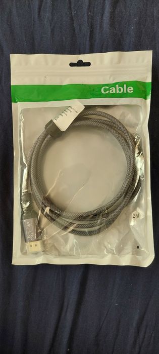 Нов 2 метра Кабел DisplayPort 2.1, 80gbs, 240Hz 16k